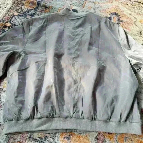 NWT Lunik Satin Silver embroidered Bomber Jacket Size large - Picture 7 of 7